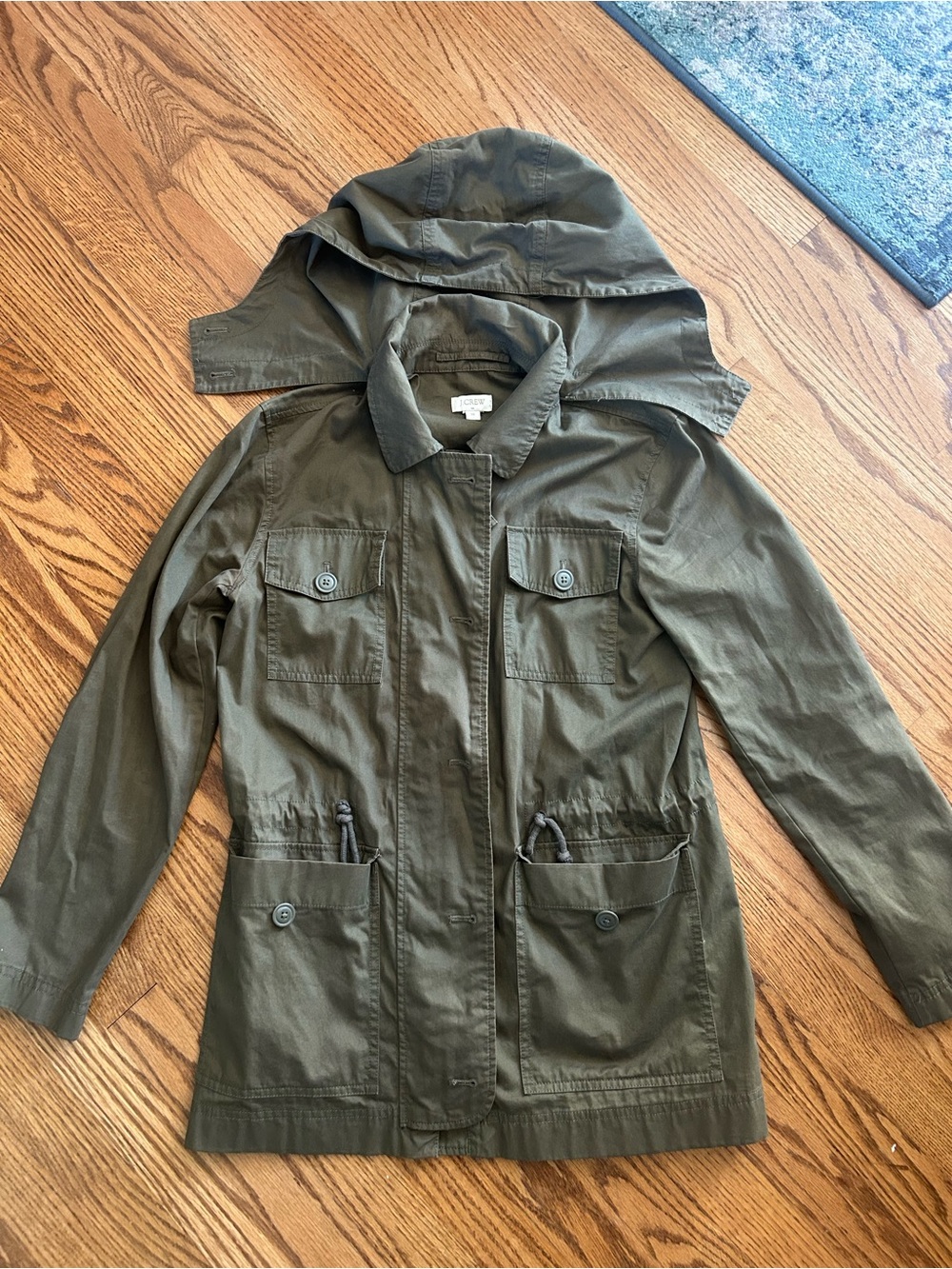 Olive Hooded Utility Jacket - Women